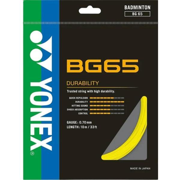 Yonex Bg 65 Badminton Kordajı 0.70 mm / 10m - Sarı - Image 1