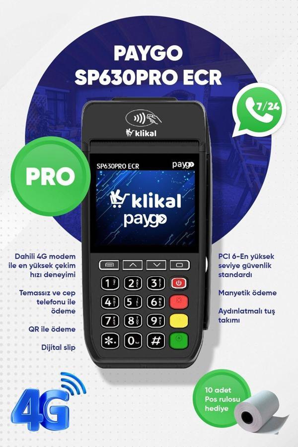 Paygo Sp630 Pro 4G Yeni Nesil Yazarkasapos Ücretsiz Sim Kart - Hediyeli Ürün - Image 1