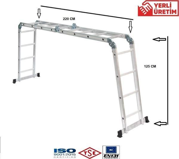 Beykon Çok Amaçlı 16 Basamak 1,6 Mm Akrobat Merdiven - Image 1