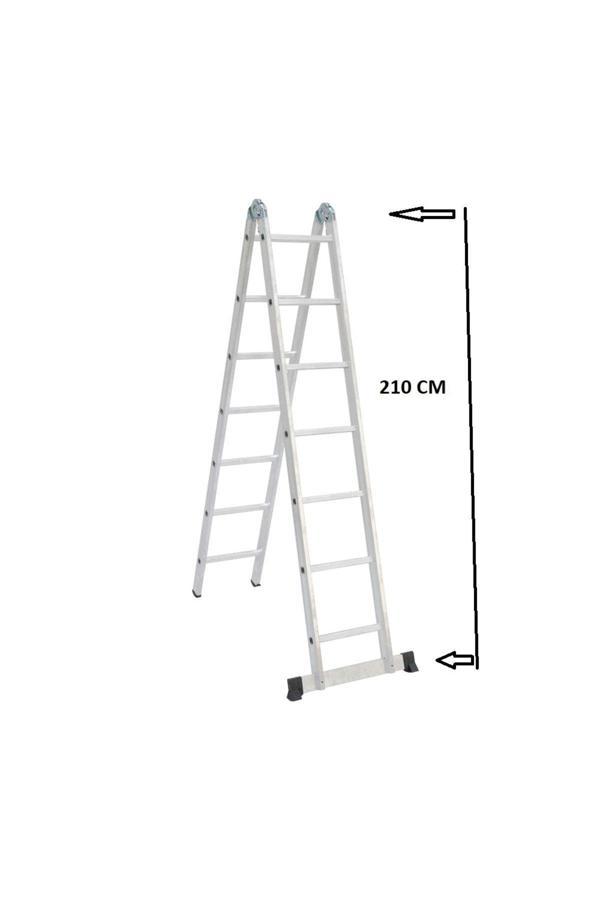 Beykon Madeni Eşya 8+8 Basamaklı Alüminyum Çok Amaçlı Merdiven - Image 1