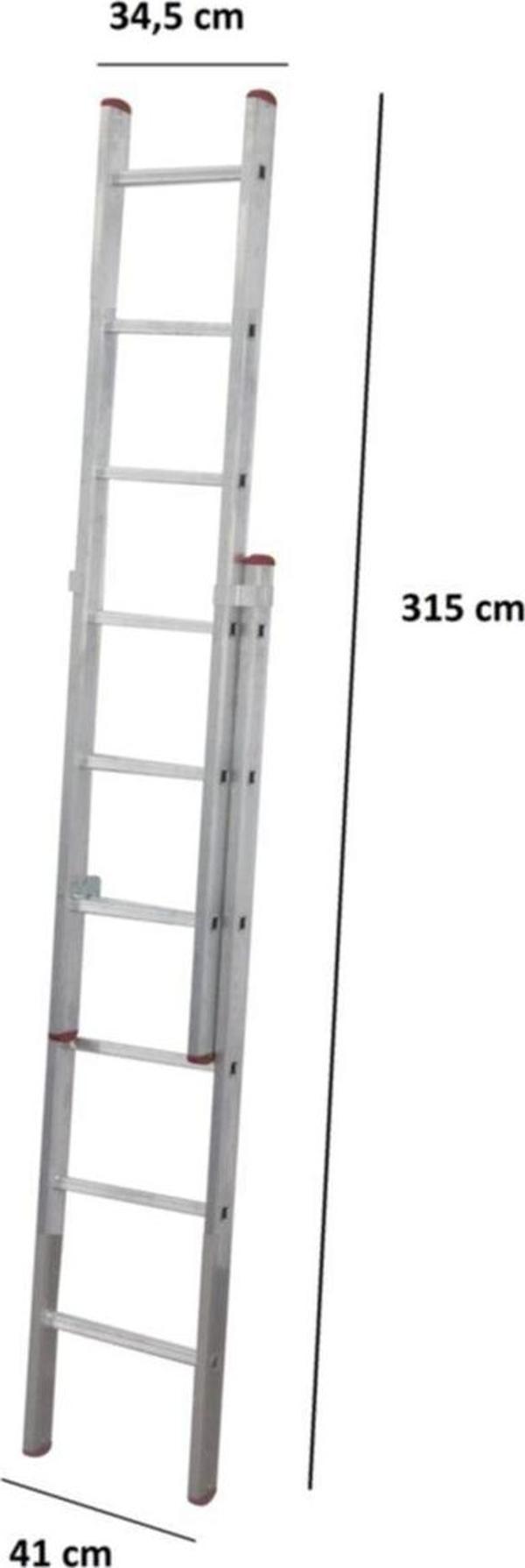 Beykon 2+2 Toplam 4 Metre Endüstriyel Alüminyum Sürgülü (Ptt) Merdiveni - Image 1