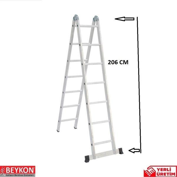Beykon Madeni Eşya 7 7 Alüminyum Katlanır Merdiven - Image 1