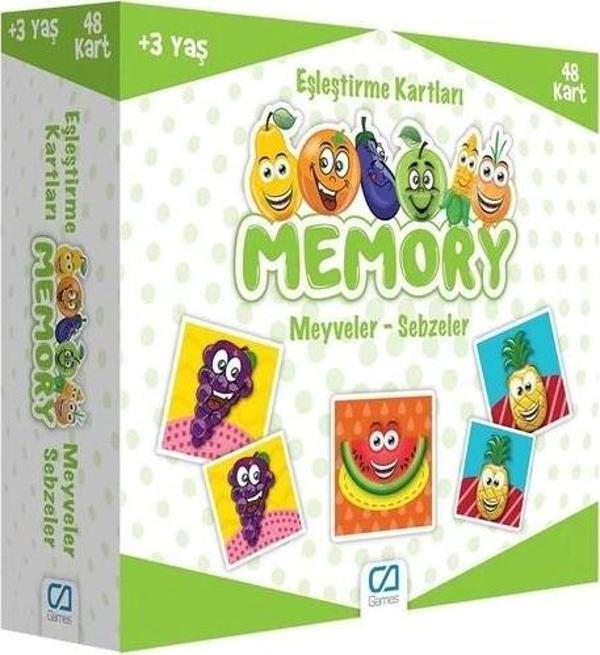 Nessiworld  Games Memory Eşleştirme Kartları Meyve Sebzeler 48 Kart 5040 - Image 1