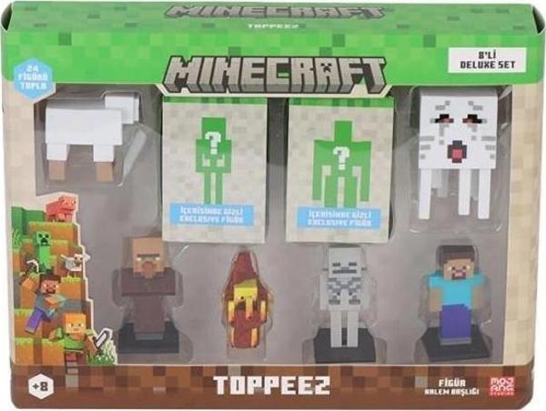 Nessiworld PMI MC2070 Minecraft 3D Figür Toppeez 8li Delüks Set - Image 1