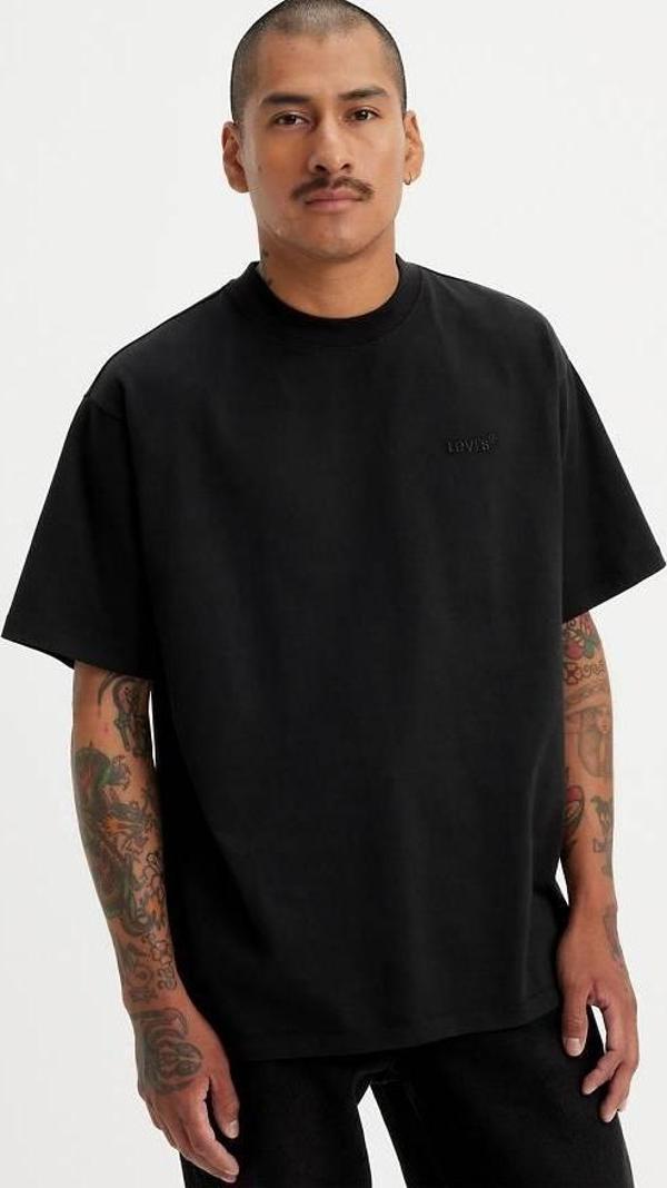 Levi's Erkek Logo İşlemeli 100% Pamuk Siyah T-Shirt - A0637-0001 - Image 1