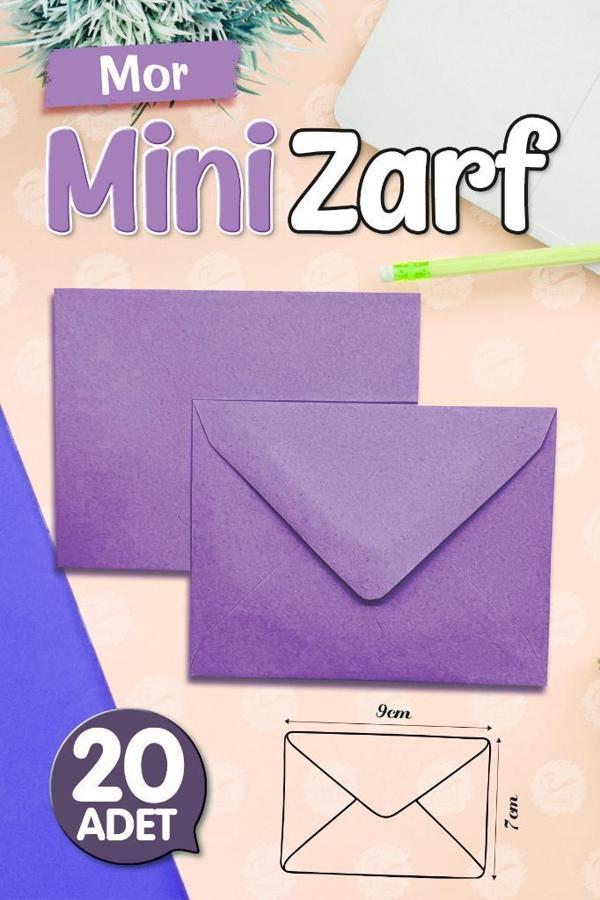 Mini Zarf Mor 9x7 cm 20 adet-T1483 - Image 1