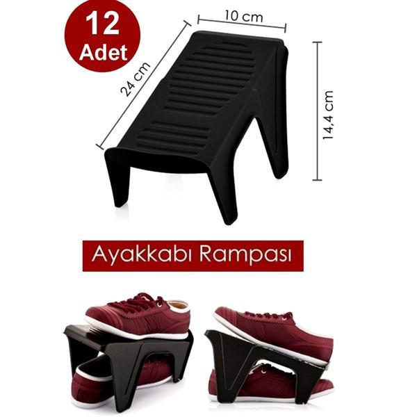 Ayakkabı Düzenleyici Ayakkabı Rampası Tekli Rampa Ayakkabı Düzenleme 12 Adet Ayakkabılık - Image 1