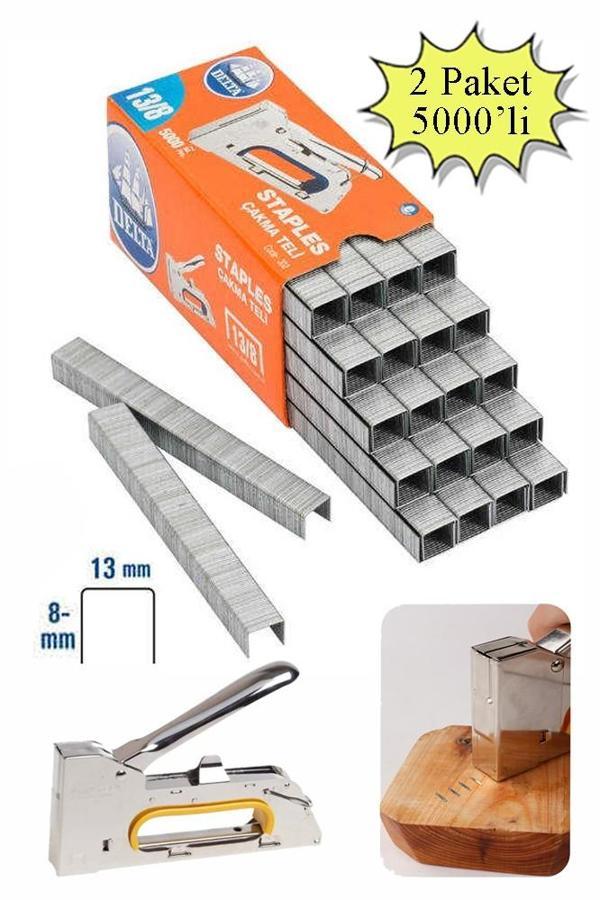 13/8 Zımba Teli 5000 li 2 Paket Delta 13-8 Zımba Tabancaları Patpat Otomatik Zımba Makinesi Çakma Teli - Image 1