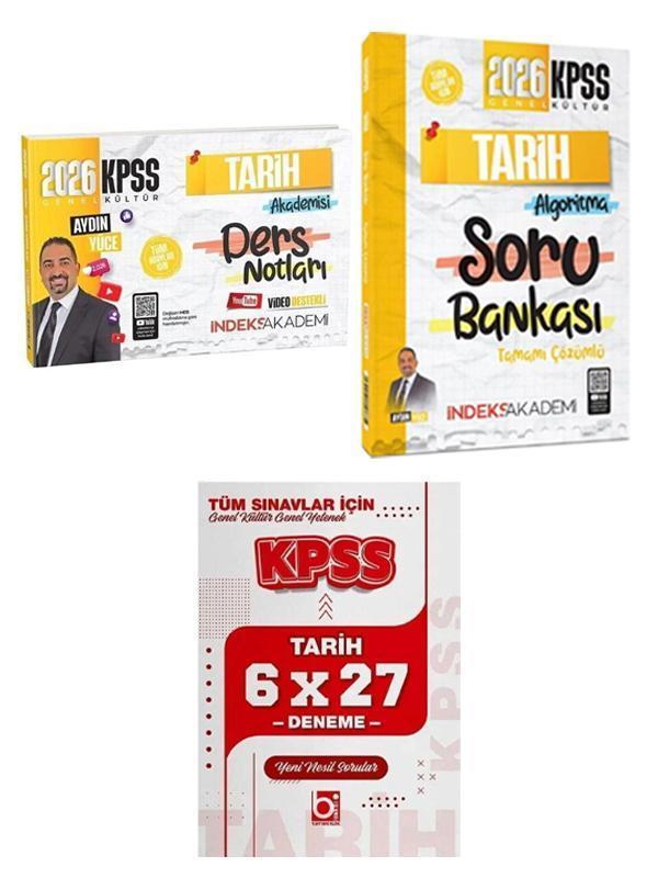İndeks 2026 KPSS Tarih Video Ders + Soru + Bigelio Tarih Deneme 3 lü Set Aydın Yüce - İndeks Akademi Yayıncılık - Image 1
