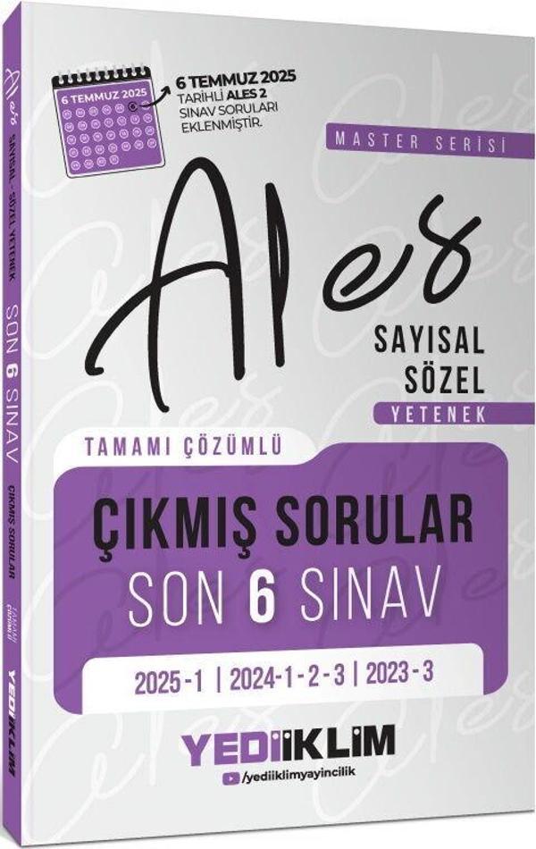 Yediiklim Yayınları ALES Master Serisi Sayısal Sözel Yetenek Tamamı Çözümlü Son 6 Sınav Çıkmış Sorular - Yediiklim Yayınları - Image 1