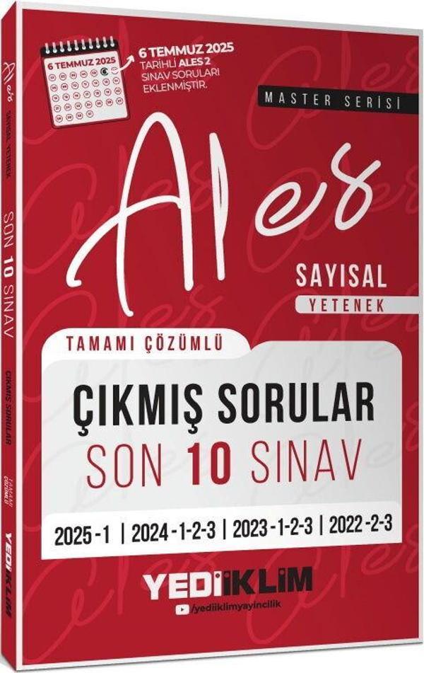 Yediiklim Yayınları ALES Master Serisi Sayısal Yetenek Tamamı Çözümlü Son 10 Sınav Çıkmış Sorular - Yediiklim Yayınları - Image 1