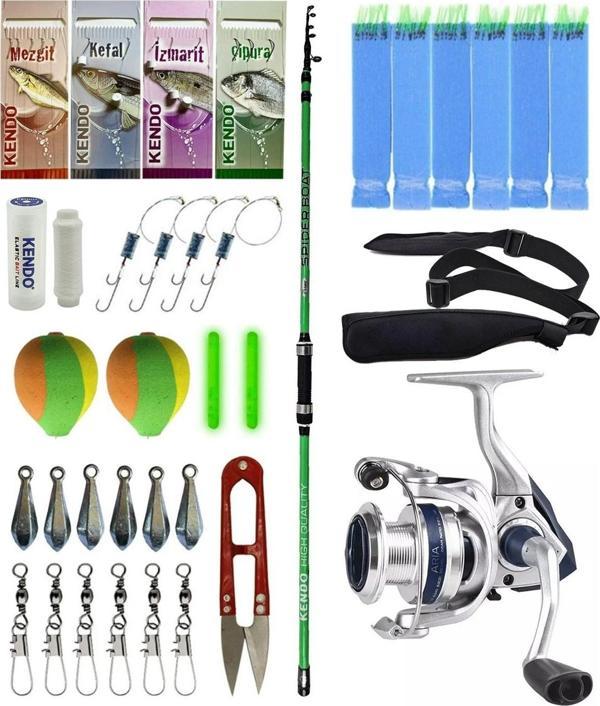 Yek Outdoor Tekne Olta Seti Kendo Spider Boat 1.80cm Olta Kamışı&Okuma ARIA-6000a Olta Makinesi - Image 1