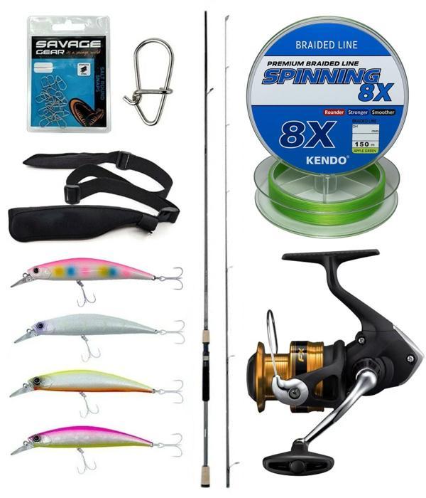 Yek Outdoor Spin Olta Seti Okuma Azaki Spin 274 cm 12-35 gr 2 Parça Spin Kamışı&Shimano Makina FX 4000 FC - Image 1