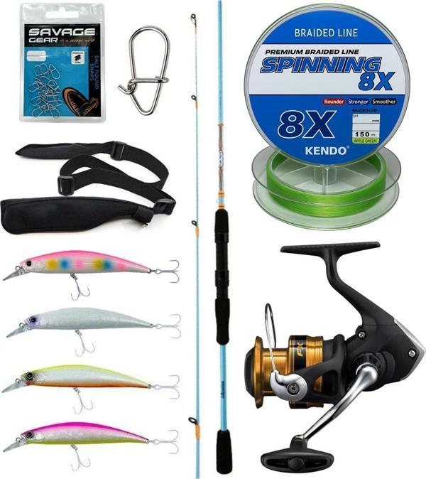 Yek Outdoor Spin Olta Seti Okuma Fuel Spin 2,74 cm 7-30 gr 2 Parça Spin Kamışı&Shimano Makina FX 4000 FC - Image 1