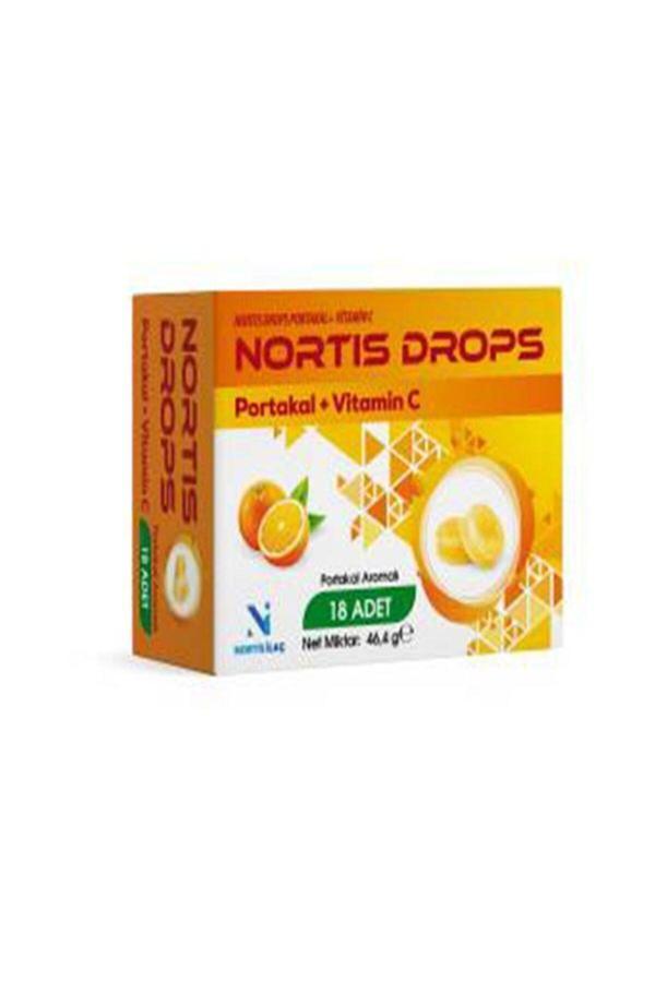 Nortis İlaç Drops Portakal Aromalı Vitamin C İçeren Pastil - Image 1