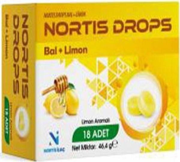 Nortis İlaç Drops Bal + Limon Aromalı Pastil - Image 1