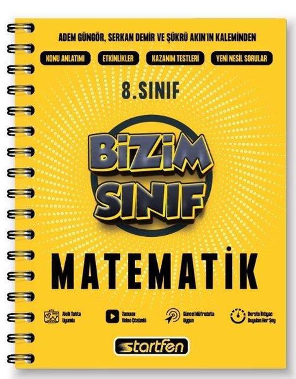 8. Sınıf Bizim Sınıf Matematik Etkinlikli Soru Bankası - Startfen Yayınları - Image 1