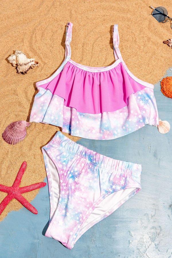 Beniizle Yıldız Desenli Kız Çocuk Mayo Bikini Takım - Image 1