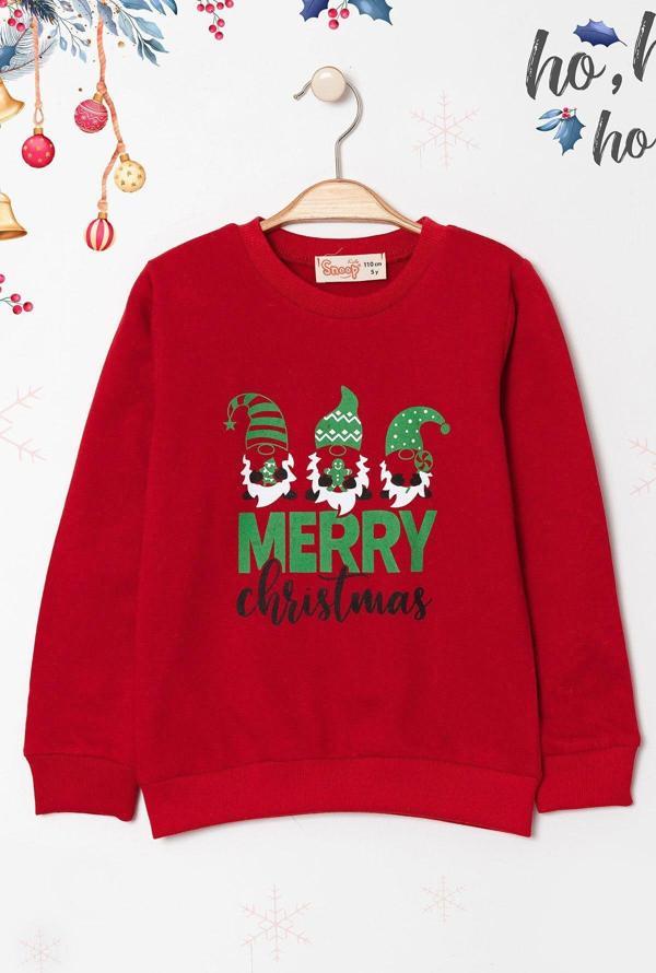 Beniizle Yılbaşı Temalı 2 İp Şardonlu Çocuk Sweatshirt - Image 1