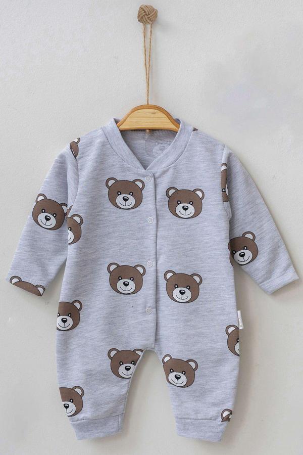 Beniizle Ayıcık Desenli Çıtçıtlı Unisex Tulum - Image 1