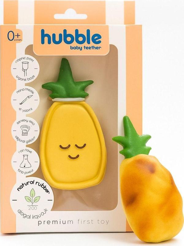 Hubble Bebek Diş Kaşıyıcı Ve Oyuncak - Ananas Şekilli Dişlik (%100 Doğal Kauçuk) - Image 1