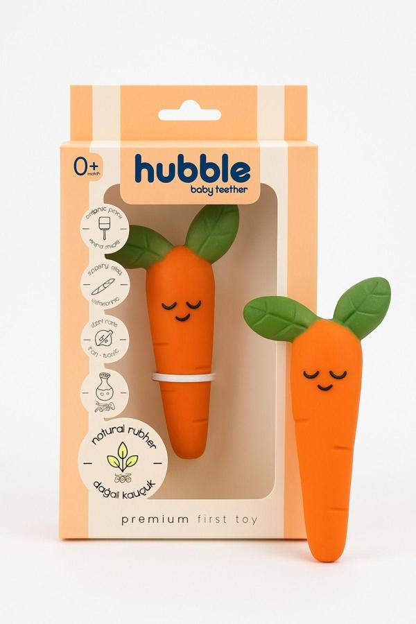 Hubble Bebek Diş Kaşıyıcı Ve Oyuncak - Havuç Şekilli Dişlik (%100 Doğal Kauçuk) - Image 1