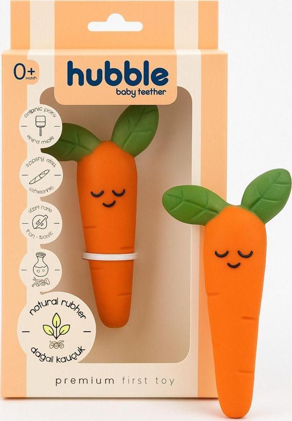Hubble Bebek Diş Kaşıyıcı Ve Oyuncak - Havuç Şekilli Dişlik (%100 Doğal Kauçuk) - Image 1