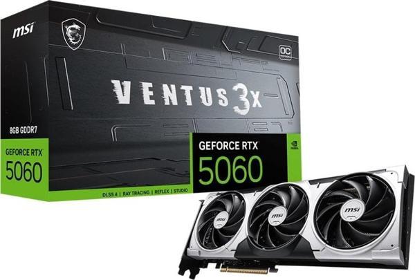 MSI GeForce RTX 5060 8GB VENTUS 3X OC GDDR7 128Bit DX12 Gaming (Oyuncu) Ekran Kartı - Image 1