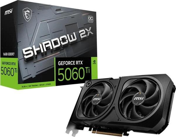 MSI GeForce RTX 5060TI 16GB Shadow 2X OC PLUS GDDR7 128Bit DX12 Gaming (Oyuncu) Ekran Kartı - Image 1