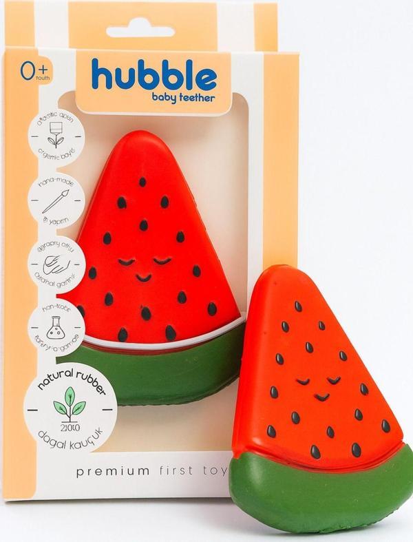Hubble Bebek Diş Kaşıyıcı Ve Oyuncak - Karpuz Şekilli Dişlik (%100 Doğal Kauçuk) - Image 1