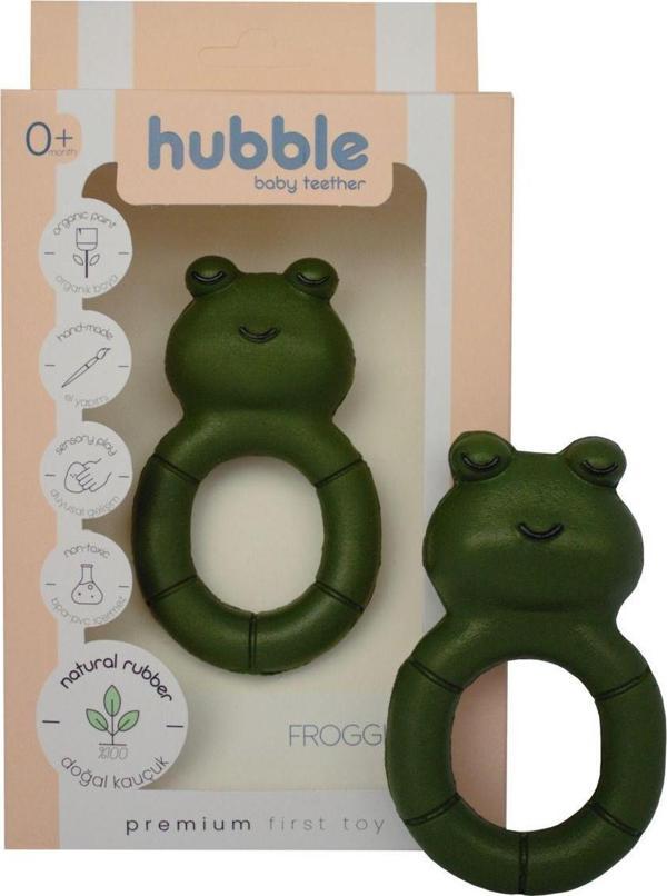 Hubble Bebek Diş Kaşıyıcı Ve Oyuncak - Kurbağa Halkalı Dişlik (%100 Doğal Kauçuk) - Image 1