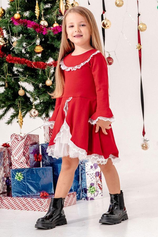 Beniizle Güpürlü Kız Çocuk Noel Elbise - Image 1