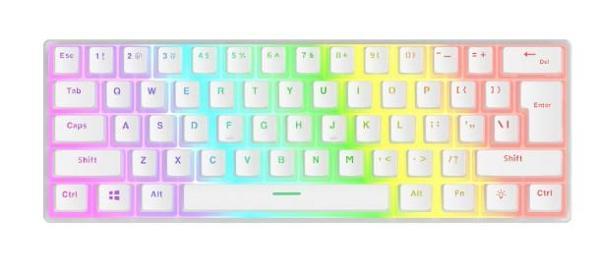 Rampage RADIANT K11 Beyaz Type-C Bağlantılı RGB Puding Keycaps US Layout Red Switch Gaming (Oyuncu) Klavye - 38969 - Image 1