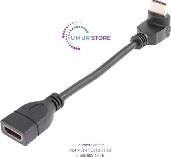 HDMI Dişi Erkek Uzatma 90 Derece Dirsek Çevirici Dönüştürücü Kablosu - Image 1