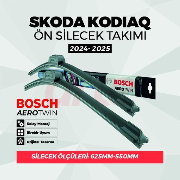 Skoda Kodiaq (2024–2026) Uyumlu | Bosch Aerotwin Ön Silecek Takımı | 2'li Set | - Image 1