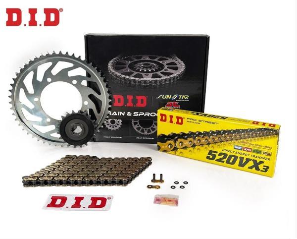 ZİNCİR DİŞLİ SETİ CF MOTO MT 800cc ZİNCİR: DID-520VX3 Gold-122 ÖN-ARKA DİŞLİ: JT16T-45T 2021-2023 - Image 1