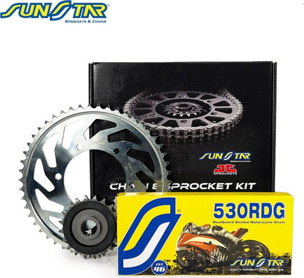 SUNSTAR ZİNCİR DİŞLİ SETİ HONDA CBR RR 1000cc ZİNCİR: 530RDG Çelik-116 ÖN DİŞLİ: JT 16T ARKA DİŞLİ: 42T 2008-201 - Image 1