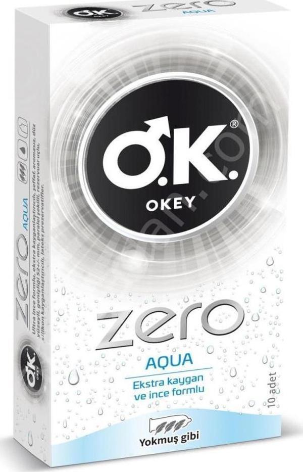 Okey Zero Aqua Ekstra Kaygan ve İnce Prezervatif 10 Adet - Image 1