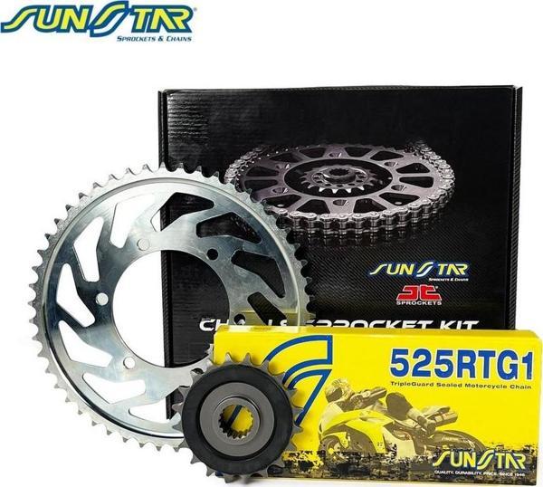 ZİNCİR DİŞLİ SETİ KTM SUPER ADVENTURE R S T 1290cc ZİNCİR: SUNSTAR SS525RTG1 Gold-120 ÖN-ARKA DİŞLİ: JT 17T-42T 2021-202 - Image 1