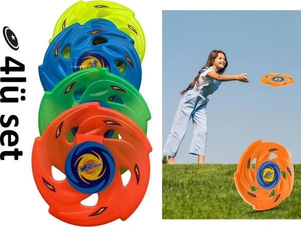 Mubx Frizbi Fırlatma Diski 4'Lü Set 24 Cm Bahçe Plaj Kumsal Oyuncağı - Image 1