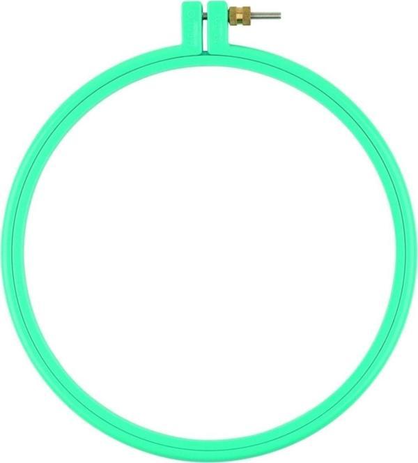 Vidalı Plastik Kasnak, Yuvarlak, Turkuaz Etamin Nakış Ve Punch Kasnak 24 Cm X 5adet - Image 1