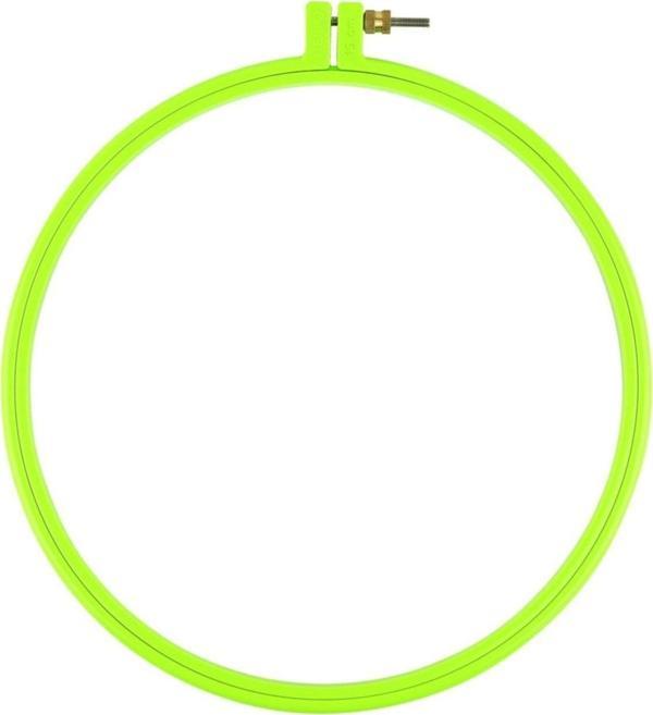 Vidalı Plastik Kasnak, Yuvarlak, Yeşil Etamin Nakış Ve Punch Kasnak 19 Cm X 5adet - Image 1