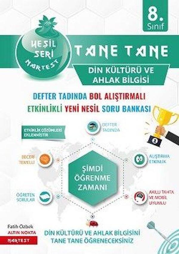 8. Sınıf Yeşil Tane Tane Din Kültürü Ve Ahlak Bilgisi Soru Bankası - Nartest Yayınevi - Image 1