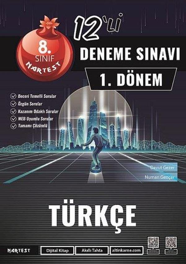 8. Sınıf 1. Dönem Mod 12'li Türkçe Deneme Sınavı - Nartest Yayınevi - Image 1