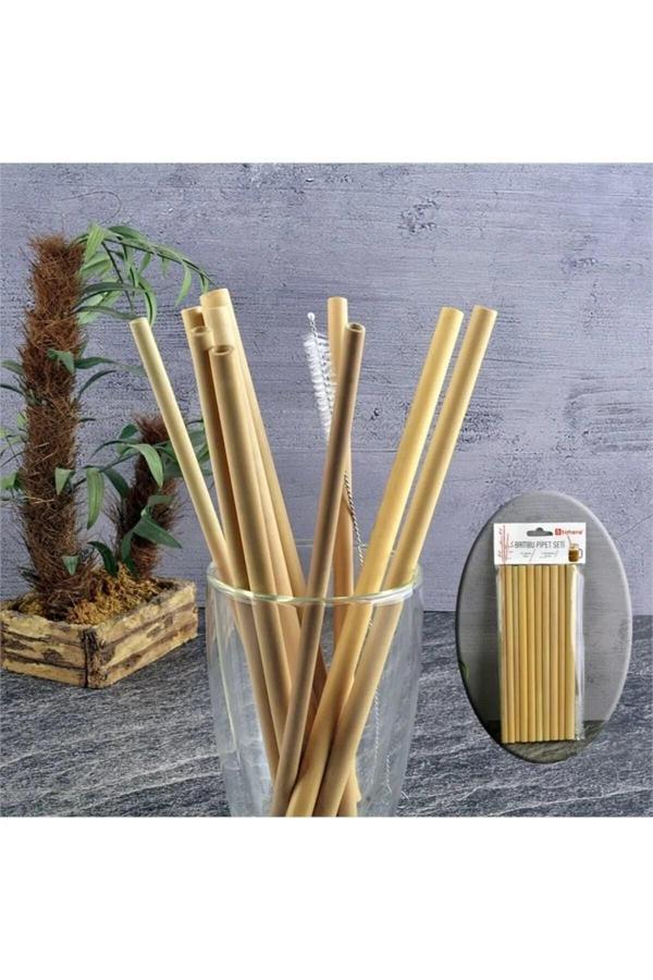 Wallartkon Tohana Bambu Pipet 10'Lu Çap 6 Mm - Uzunluk 20 Cm - Image 1