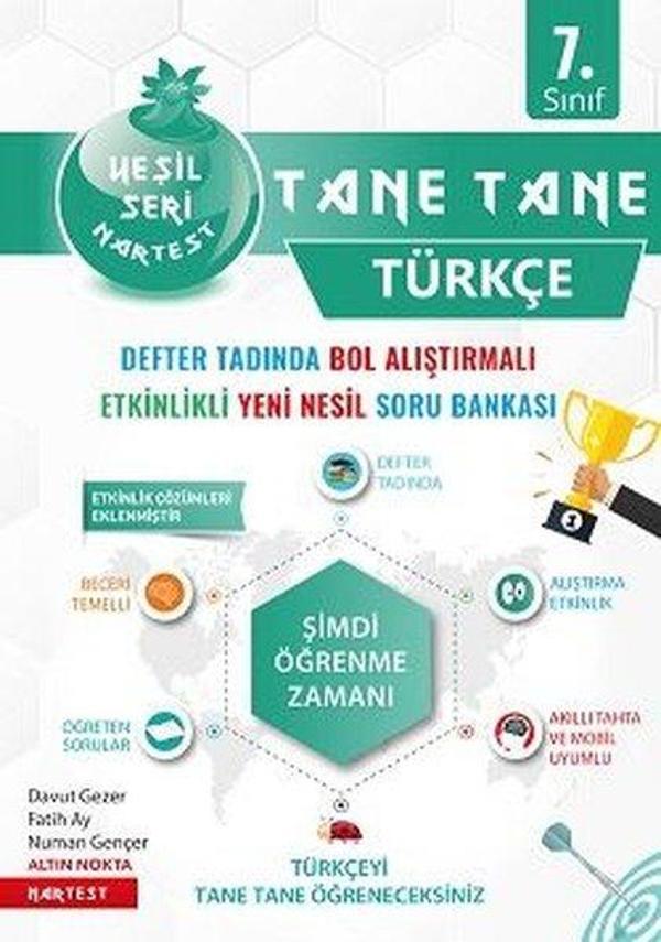 7. Sınıf Yeşil Tane Tane Türkçe Soru Bankası - Nartest Yayınevi - Image 1