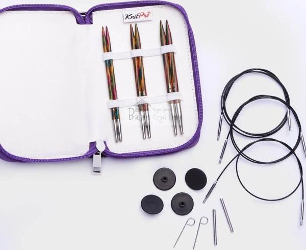KnitPro Symfonie Ahşap Değiştirilebilir Misinalı Başlangıç Şiş Seti+Balım Örgü Evi Şiş Ölçer 20660 - Image 1