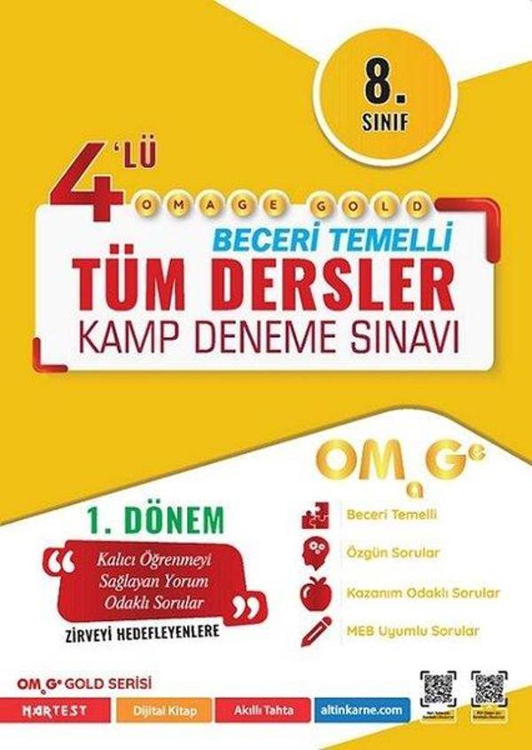 8. Sınıf 1. Dönem Tüm Dersler 4’Lü Gold Kamp Denemesi - Omage - Image 1