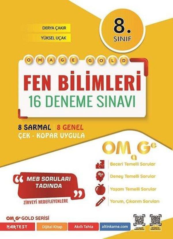 8. Sınıf Omage Gold Fen Bilimleri 16 Deneme Sınavı - Omage - Image 1