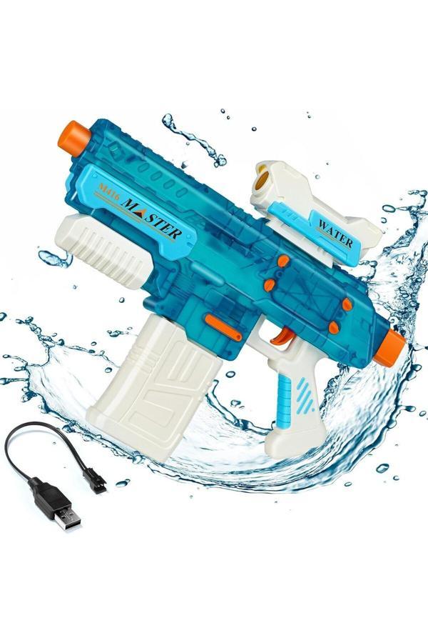 Mubx Büyük Boy Otomatik Atış Yapan 8-10 Metre Menzilli Pilli Bataryalı Su Tabancası - Image 1